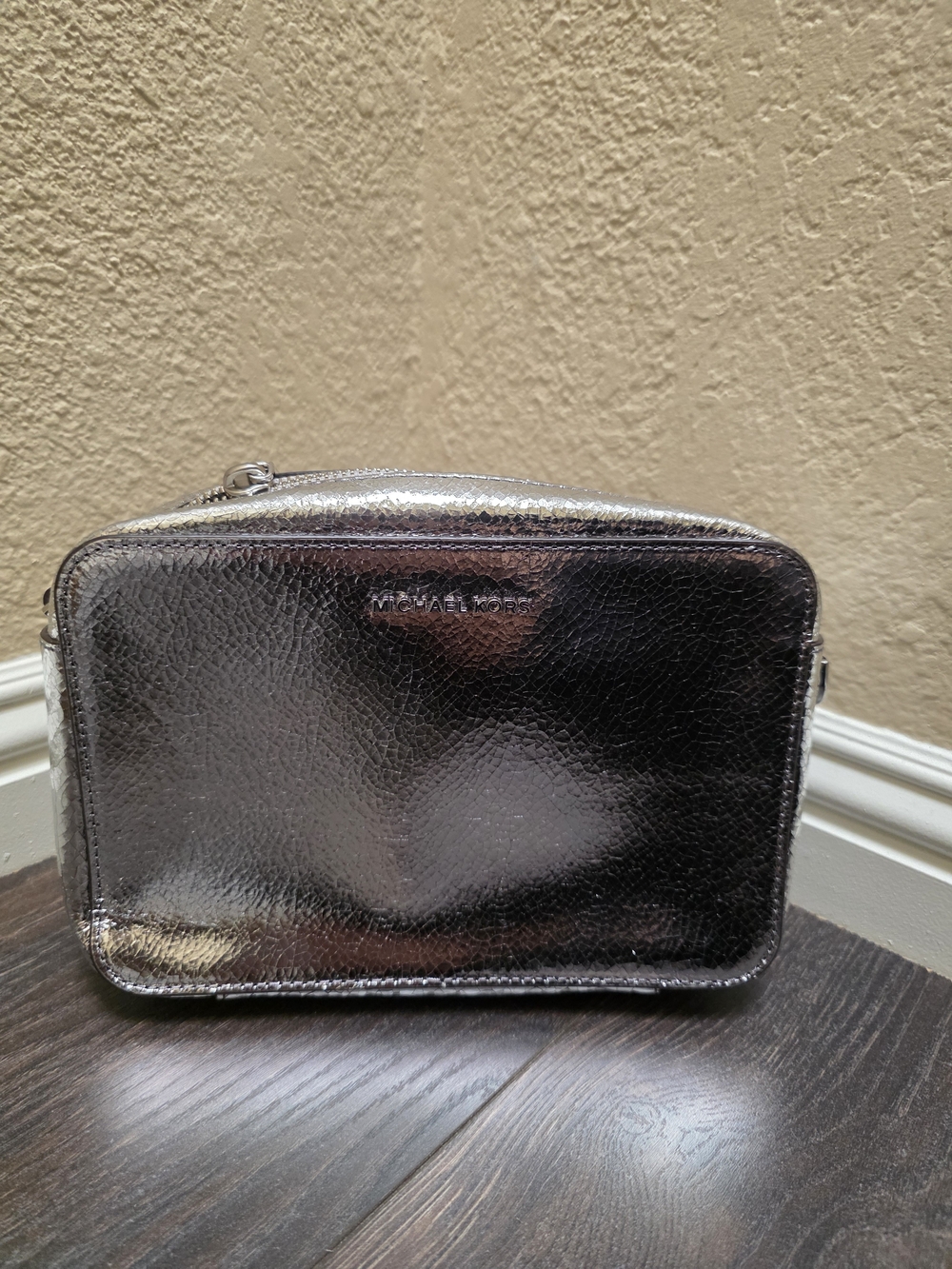 Michael Kors Silver Metallic Crossbody Bag